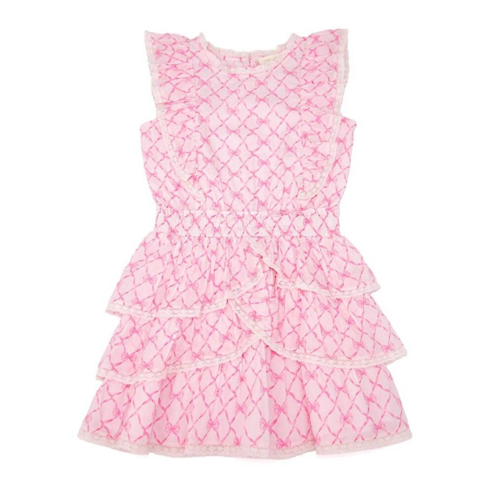 NEW LOVESHACKFANCY decker mini dress in pink peppermint - Picture 4 of 6